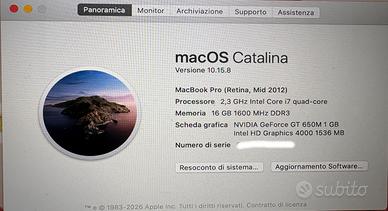 Apple MacBook Pro 15,4"   A1398 mid  2012