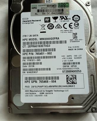 Hard disk HPE 2TB