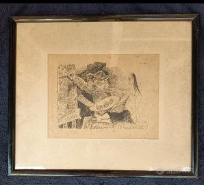Pablo Picasso Litografia datata 4 Ottobre 1968.
