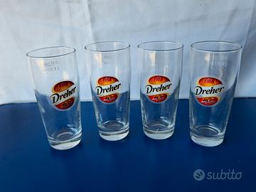 Set 4 Bicchieri Birra Dreher 0,2l in Vetro