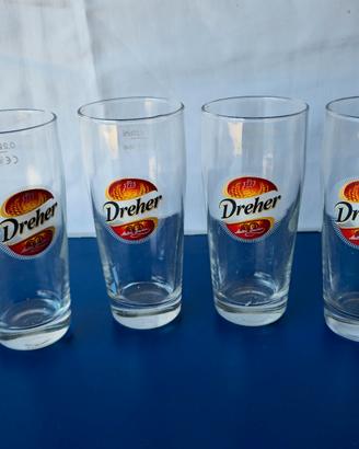 Set 4 Bicchieri Birra Dreher 0,2l in Vetro