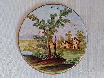 Piatto Ceramica Castelli decorato