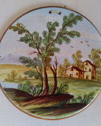 Piatto Ceramica Castelli decorato