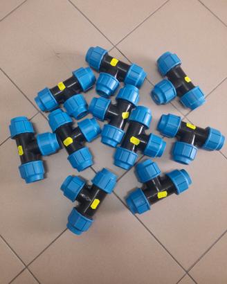 10 pz. raccordo a tee per tubo in polietilene 32mm