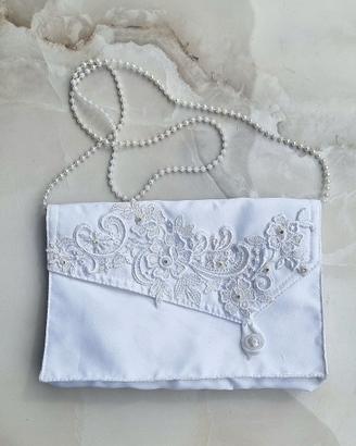 Lussuosa pochette da sposa in raso