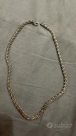 Collana Vintage in Metallo Dorato e Argenteo