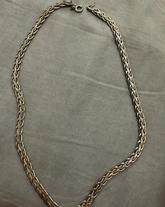 Collana Vintage in Metallo Dorato e Argenteo