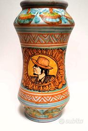 Vaso da farmacia albarello ceramica siciliana "FAU