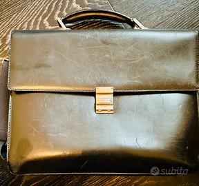 Montblanc valigetta borsa in pelle nera