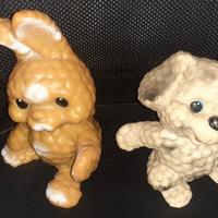 Giocatoli animali gomma vintage made west Germania