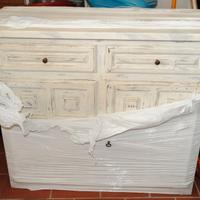 CREDENZA CASSETTIERA BIANCA DISTRESSED/shabby chic