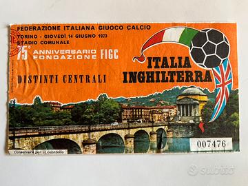Biglietto partita ITALIA - INGHILTERRA giugno 1972