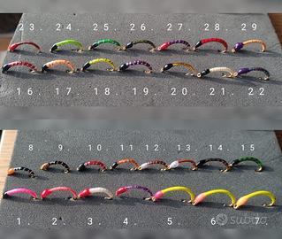 chironomi, mosche per agoni e sabiki.