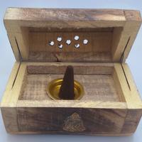 Porta Incenso Legno Coni Bauletto Buddha