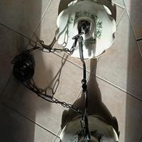 Lampadario vintage in ceramica dipinta a mano 