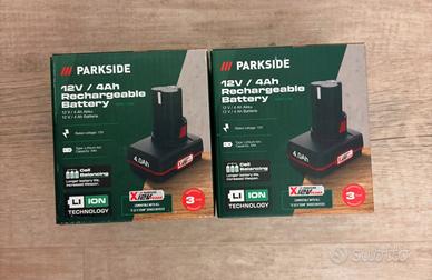 2 Batterie 12v 4ah Parkside NUOVE