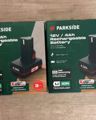 2 Batterie 12v 4ah Parkside NUOVE