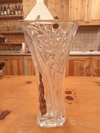 Vaso cristallo di boemia e argento