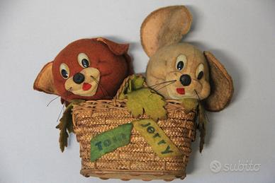 Bambole Tom & Jerry anni 60 panno lenci