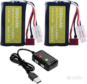 2 Batterie Li-ion 7.4V 3000mAh T-Plug USB