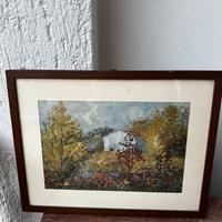 Quadro paesaggio impressionista con cornice