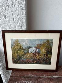 Quadro paesaggio impressionista con cornice
