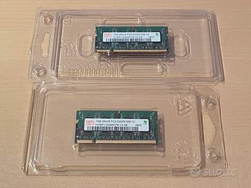 2 MODULI DI MEMORIA RAM per portatile da 1 GB