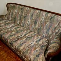 Divano 3 posti in legno e tessuto Gobelin ex novo