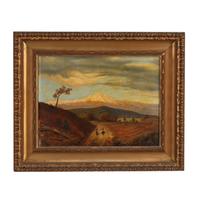Dipinto Scorcio di Campagna con Figure