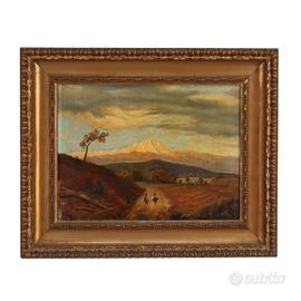 Dipinto Scorcio di Campagna con Figure
