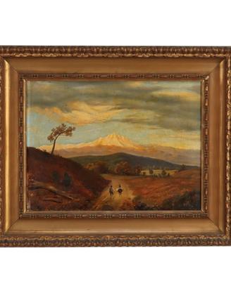 Dipinto Scorcio di Campagna con Figure