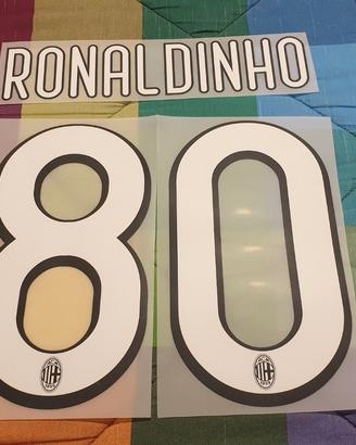 Nameset #80 RONALDINHO per maglia Milan 2009/2010