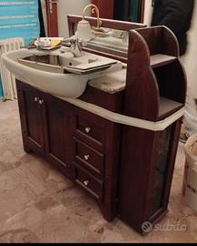 vendi mobile da bagno con specchio in ciliegio