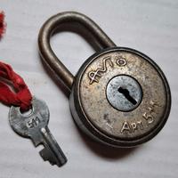 Antico Lucchetto Avio Art.511 Vintage con Chiave