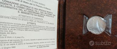 1000 lire 1980 san marino argento