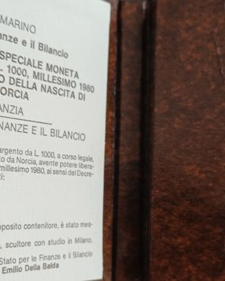 1000 lire 1980 san marino argento