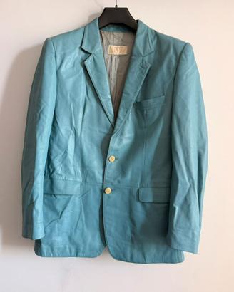 Blazer Valentino vera pelle azzurro