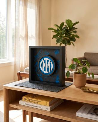 Quadro Logo Inter 3D 25x25cm - Fatto a mano - Idea
