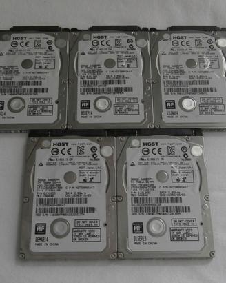 LOTTO DI 5 HARD DISK 500 GB HGST  2,5" SATA