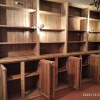 credenza con alzata in legno vecchio ante ripiani