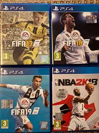 Giochi sport (NBA 2k 18 + FIFA 17-18-19)