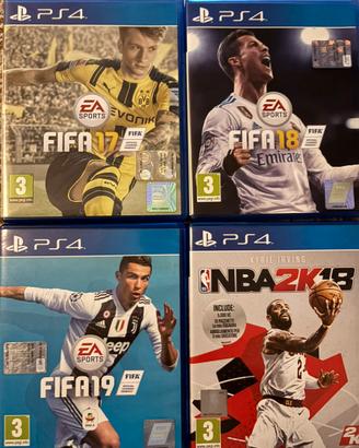 Giochi sport (NBA 2k 18 + FIFA 17-18-19)
