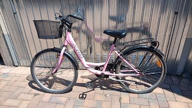 Bicicletta da passeggio rosa stile olandese