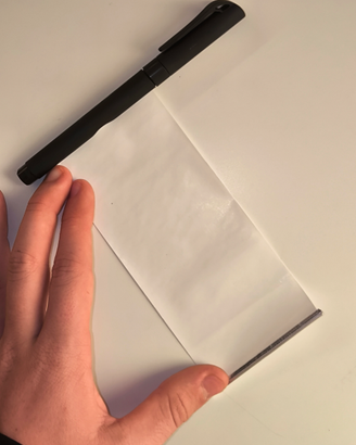 Penna con foglio estraibile