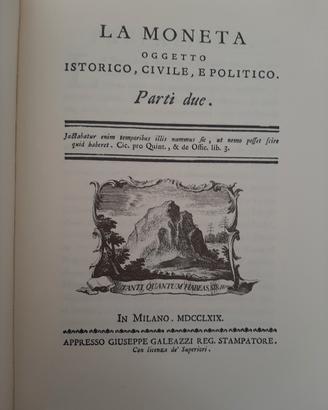 La moneta oggetto istorico civile e politico 