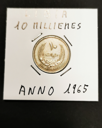 10 milliemes libia anno 1965
