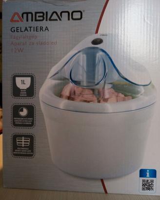 Gelatiera sorbettiera nuova da 1 lt con accessori