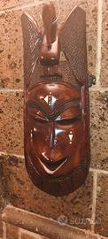 Antica Maschera africana da parete in legno scolpi
