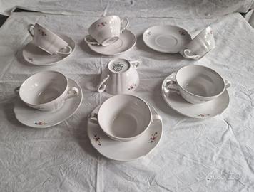 Servizio vintage tazze da brodo Laveno 6+1