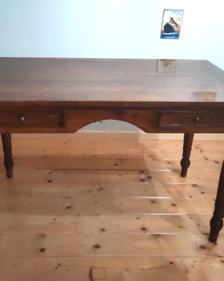Antico tavolo scrittorio in legno massello